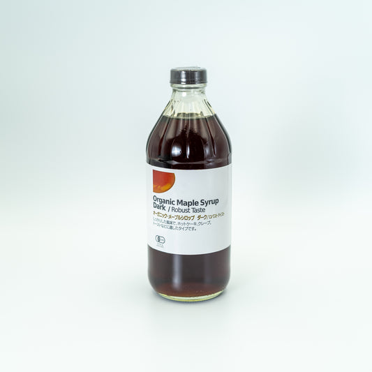 オーガニック・メープルシロップ （475ml）の瓶。