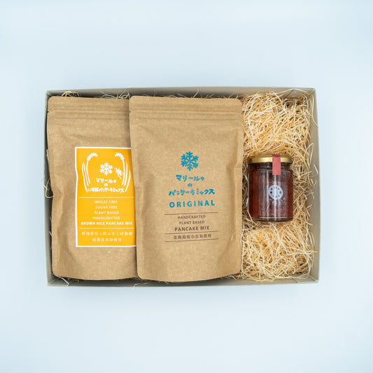 【ギフト】マリールゥのパンケーキミックス2個とrucotoの季節のジャム