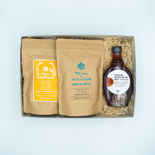 【ギフト】マリールゥのパンケーキミックス2個とオーガニック・メープルシロップ